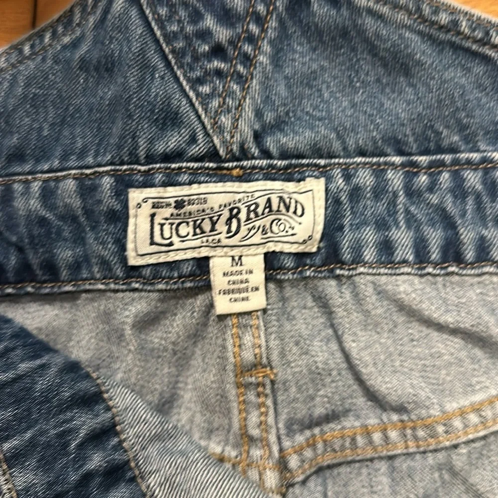 Lucky Brand Distressed Blue Denim Overalls - Picture 3 of 3